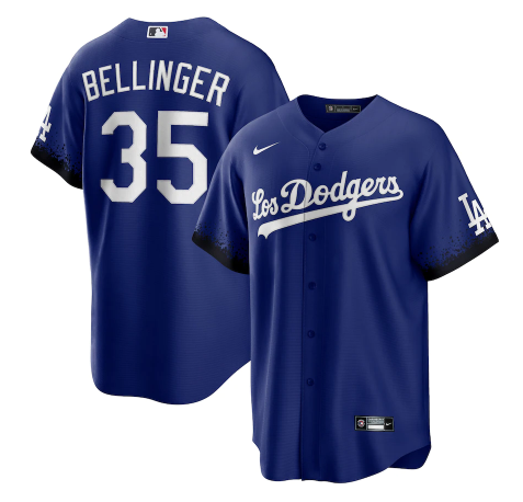 Men's Royal Los Angeles Dodgers #35 Cody Bellinger 2021 City Connect Cool Base Stitched Baseball Jersey